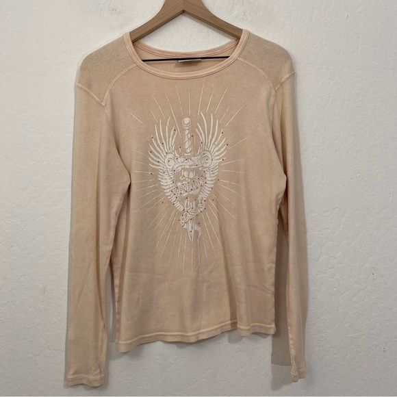 Renegade Classics Vintage Women’s L Pale Pink Long Sleeve Thermal Top Y2k - Picture 2 of 7
